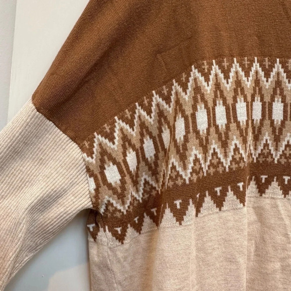 Boston Proper | Fair Isle Sweater Size Small Cowl Neck Rhinestones Size M EUC - Picture 4 of 9